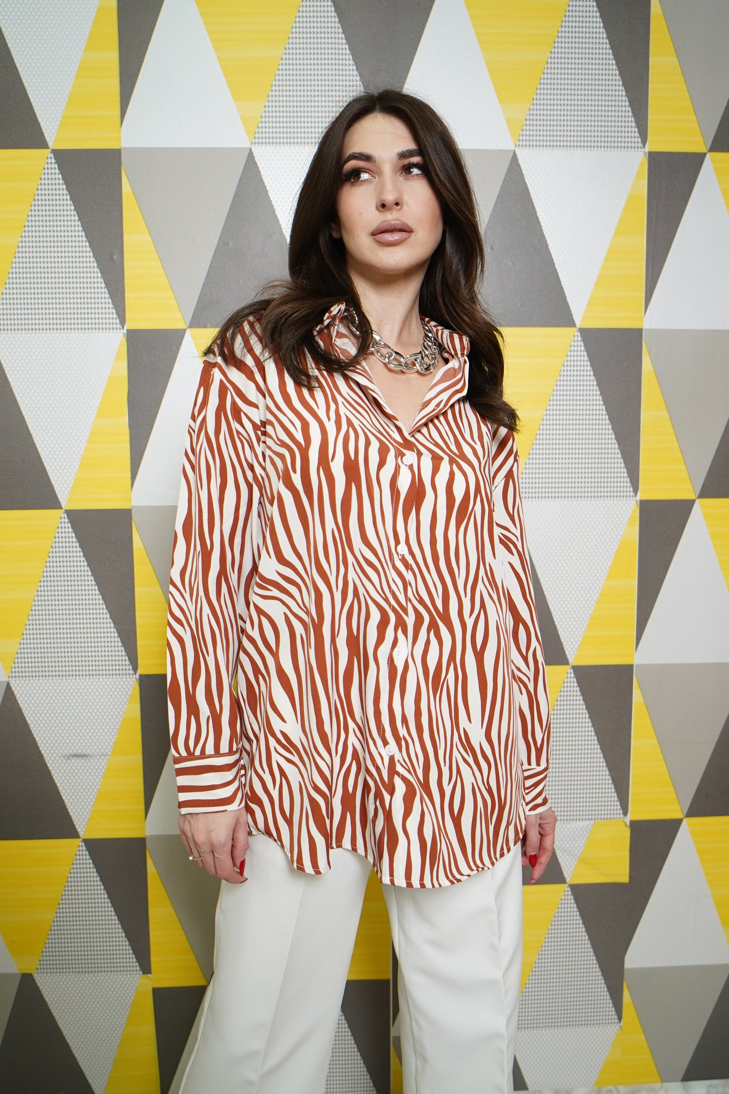 Zebra Print Oversized Shirt