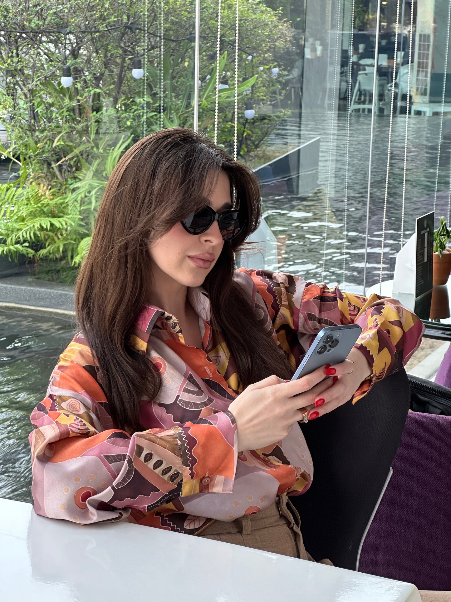 Satin Modern Print Shirt