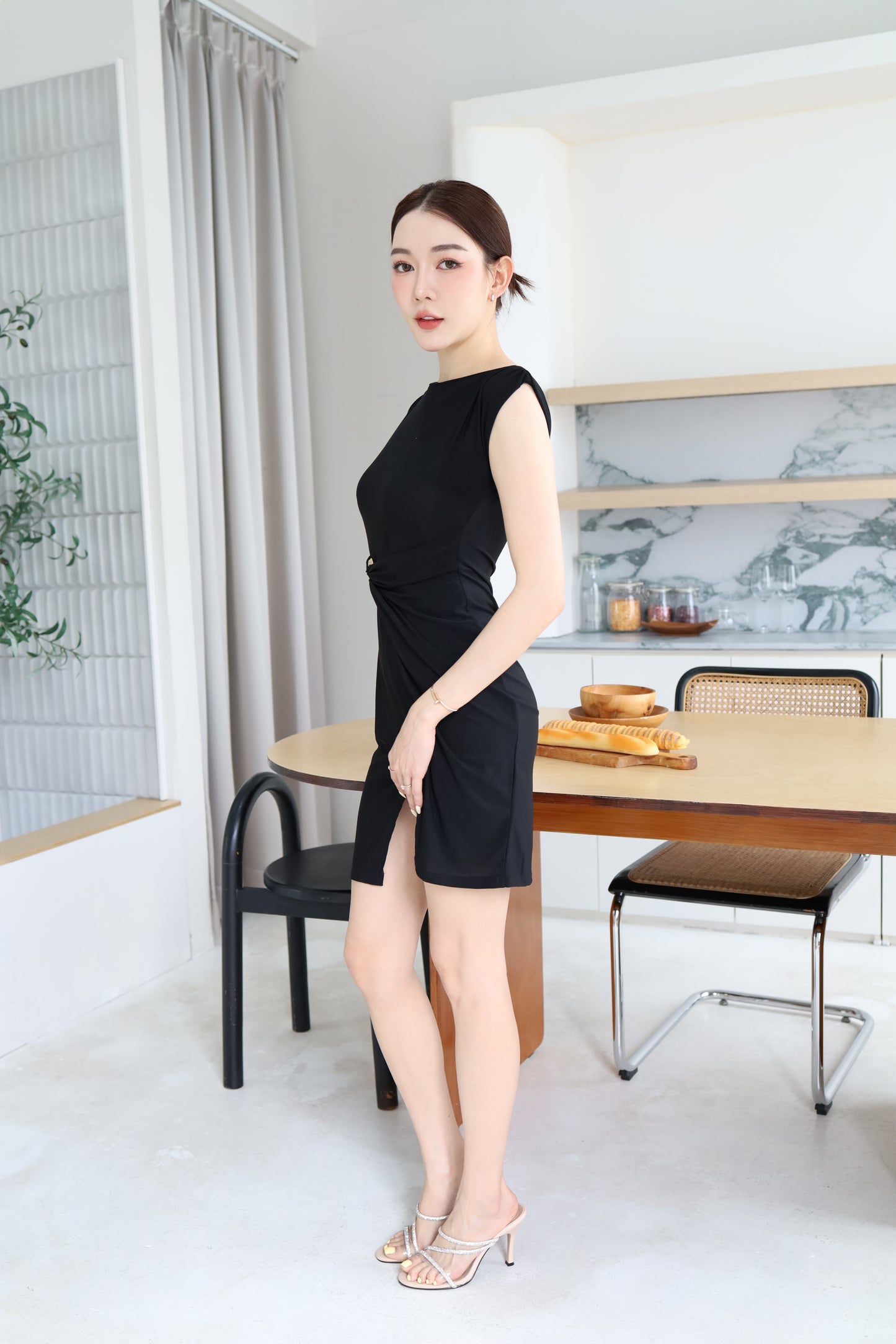 Body-Fit Mini Side Slit Dress