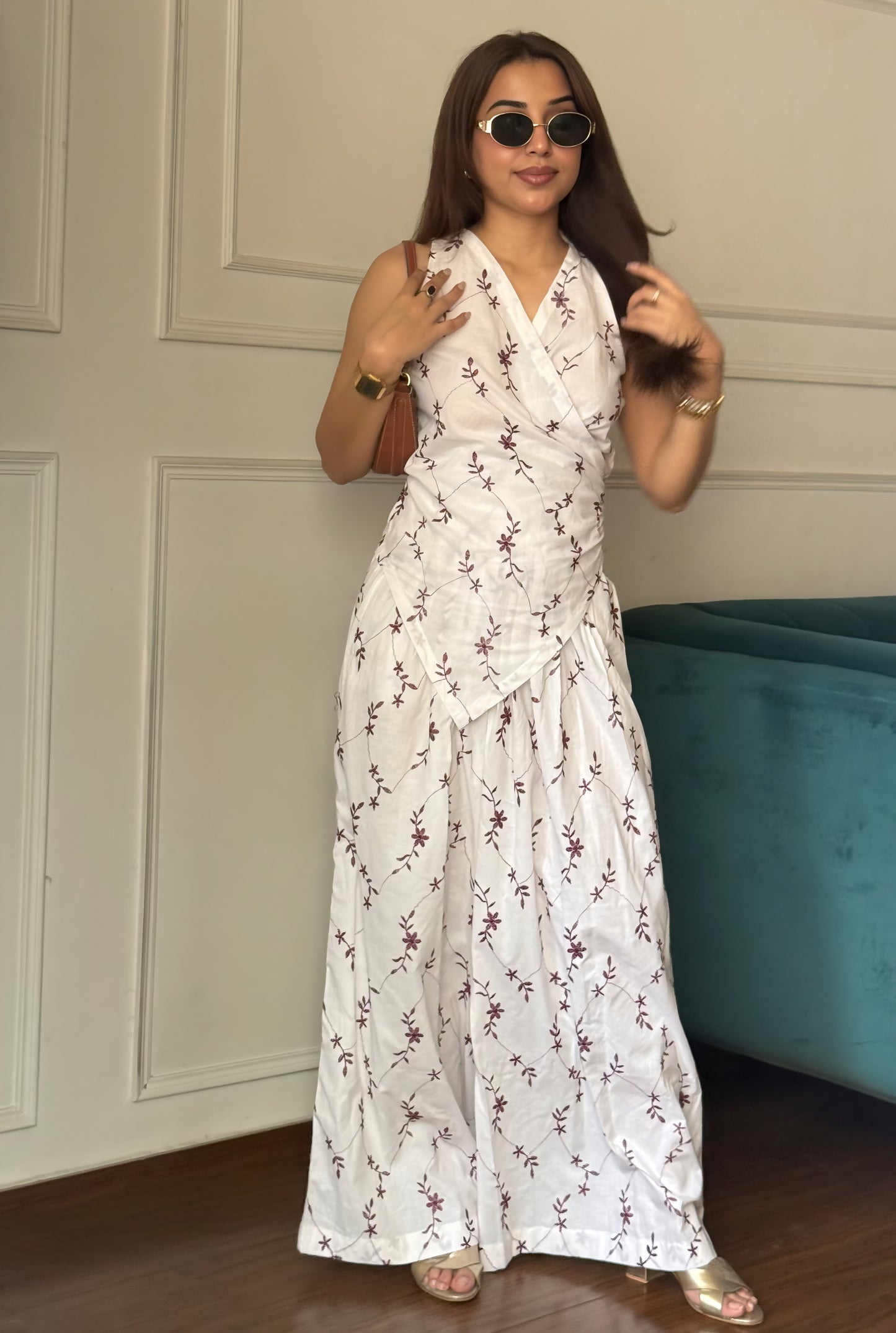 Sophisticated Cotton Embroidered Co-ords