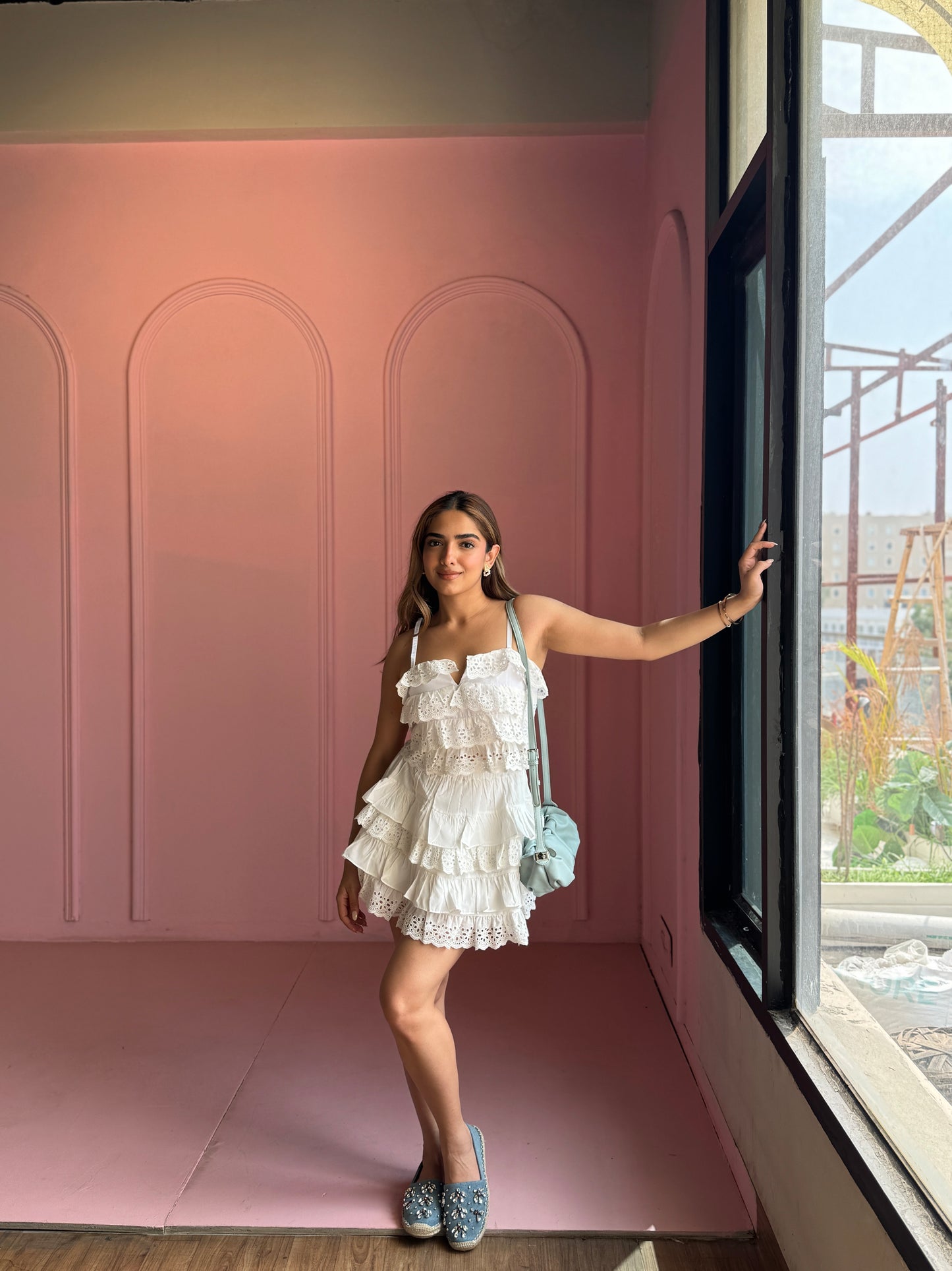 Ruffle White Eyelet Co-ordinates