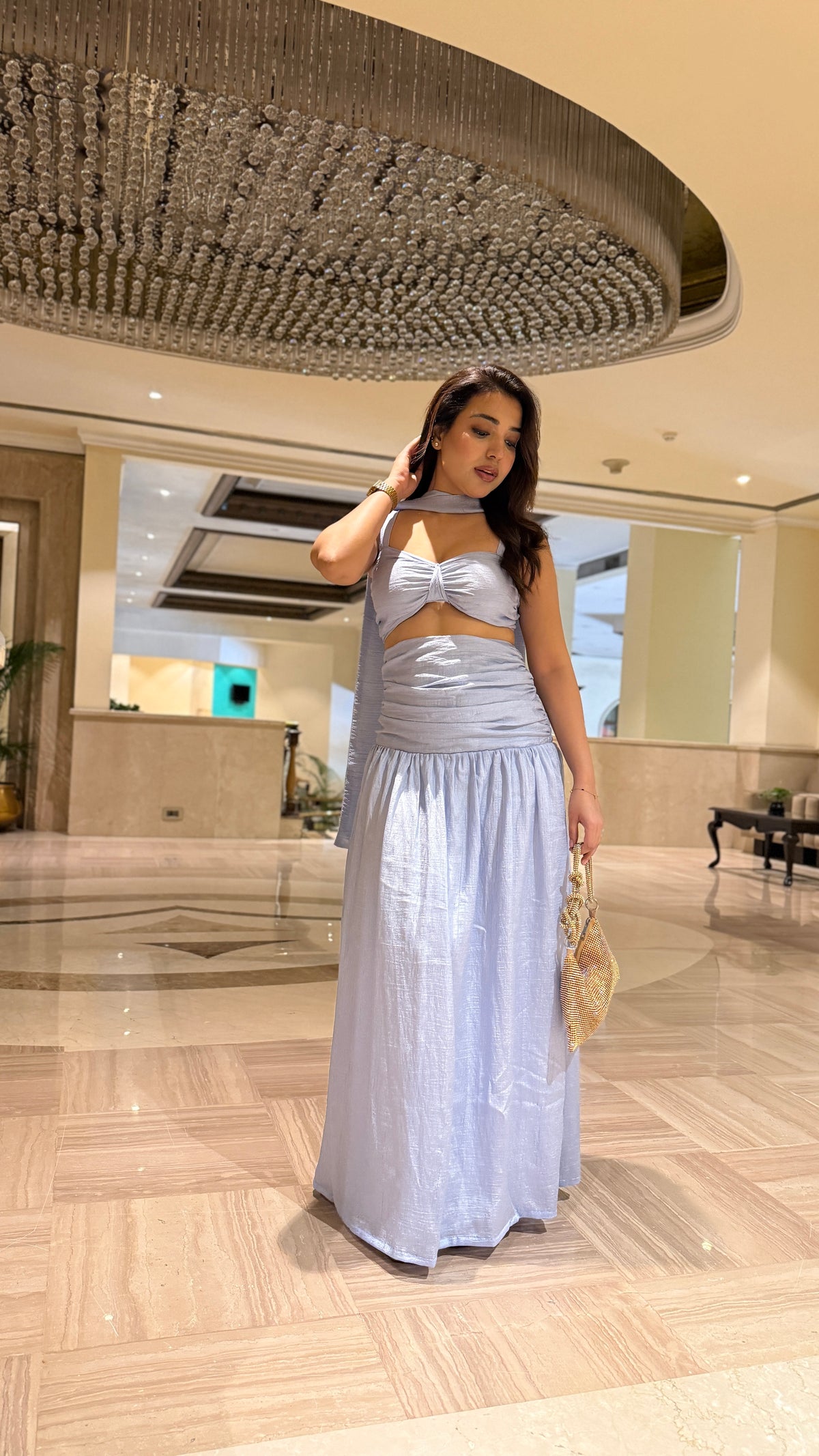 Pastel Festive Skirt Sets With Scarf