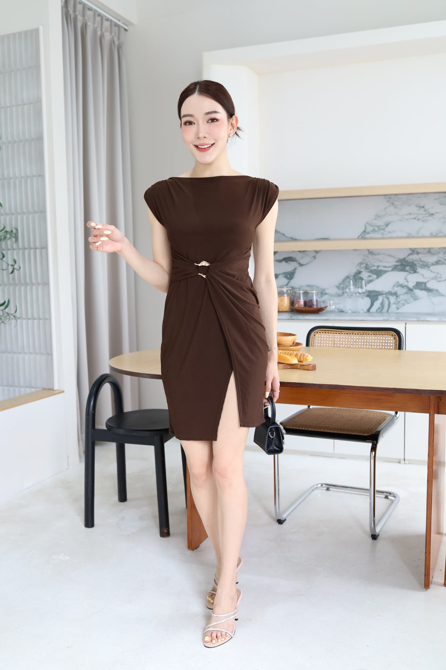 Body-Fit Mini Side Slit Dress