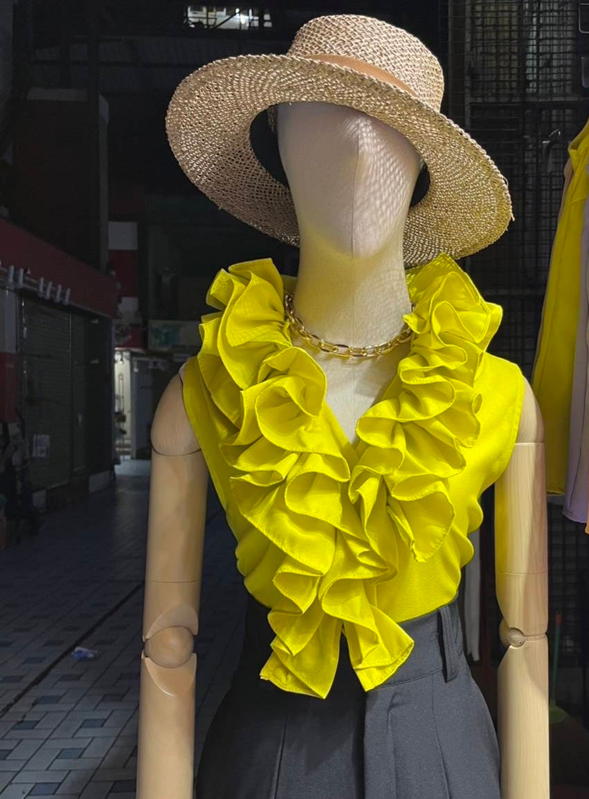 StyleAsh Flower Collar Sleeveless Shirt