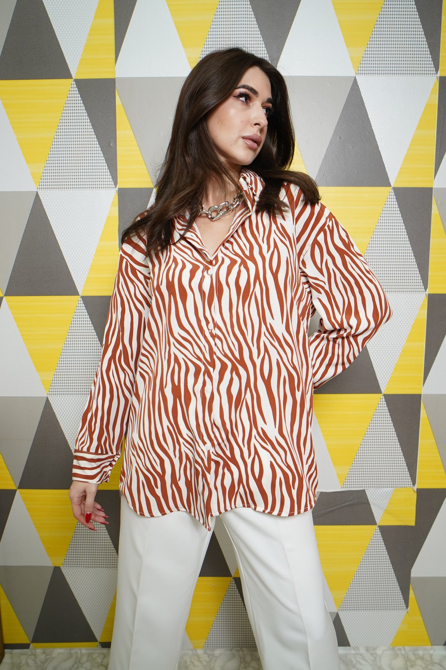 Zebra Print Oversized Shirt