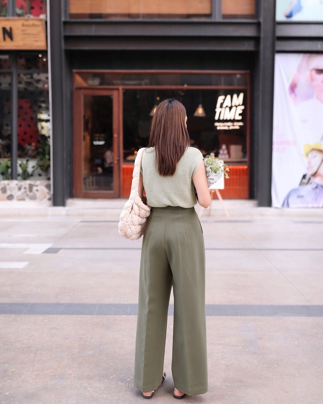 Mint Color Pop Straight Leg Pants