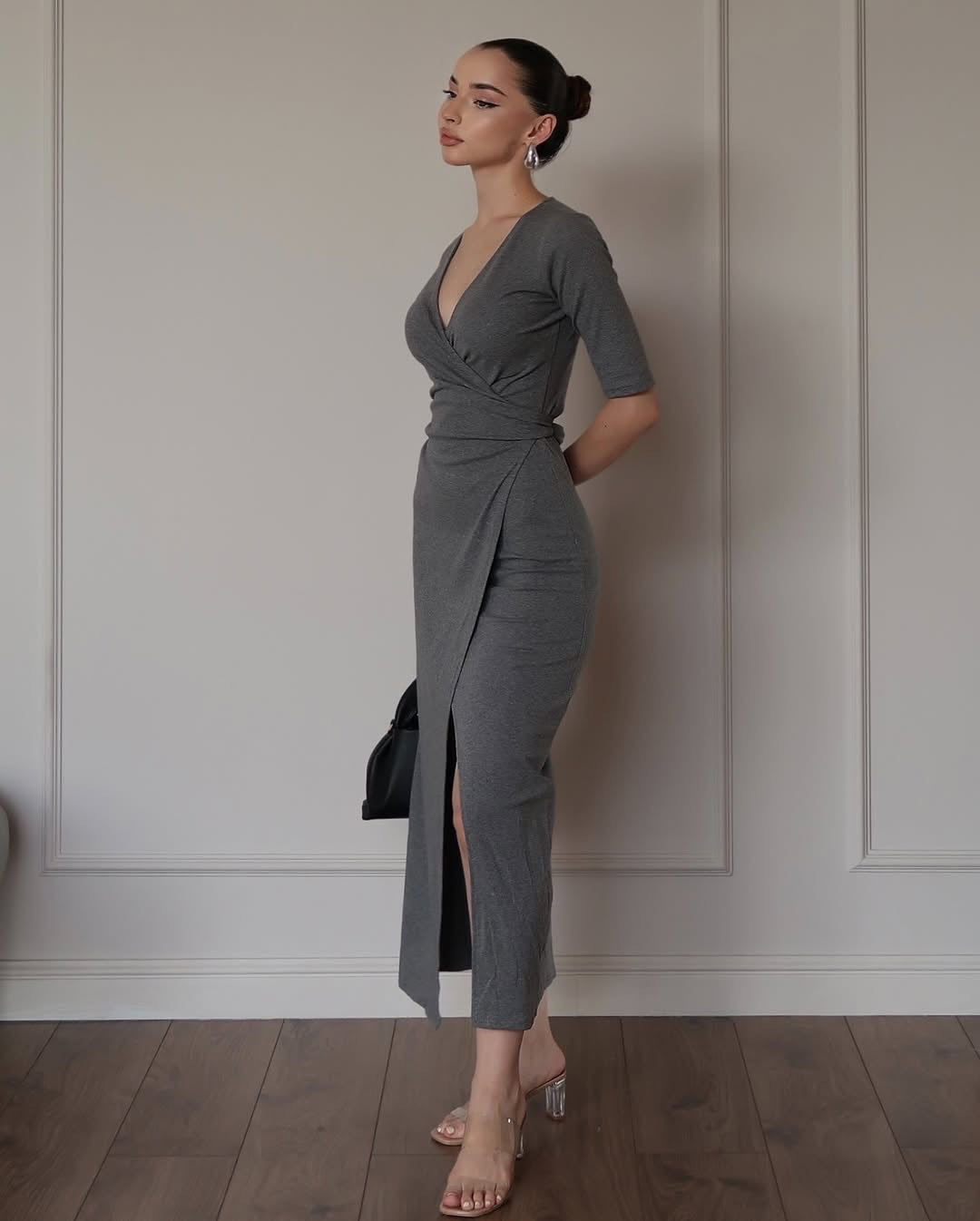 Wrap Around Midi Dress
