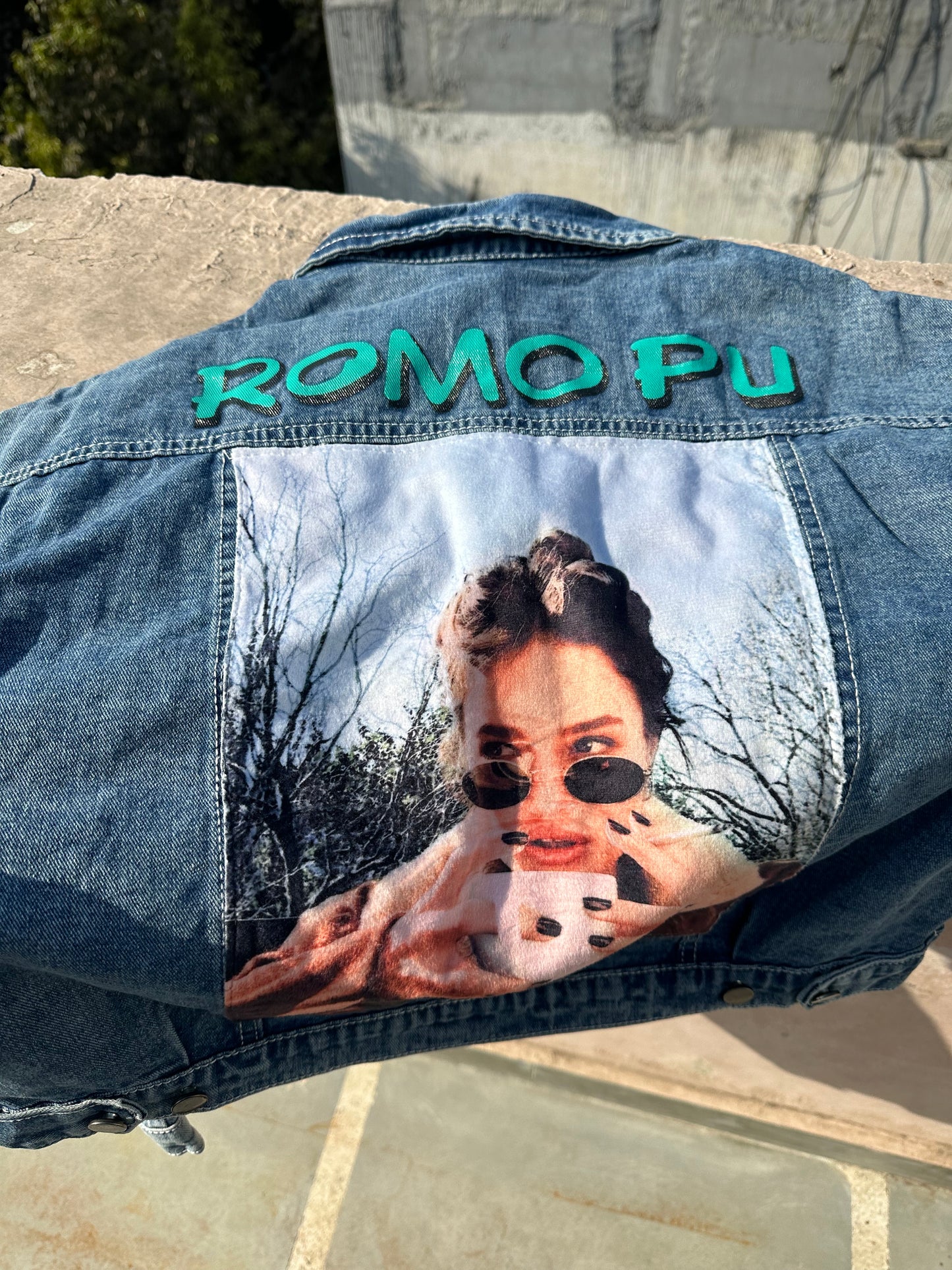 Oversized Denim Printed Jacket