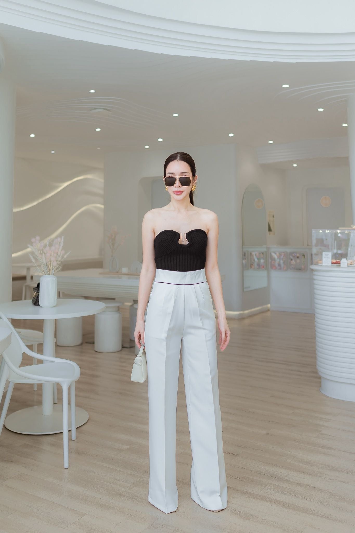 Empire Waist Wide Leg Pants