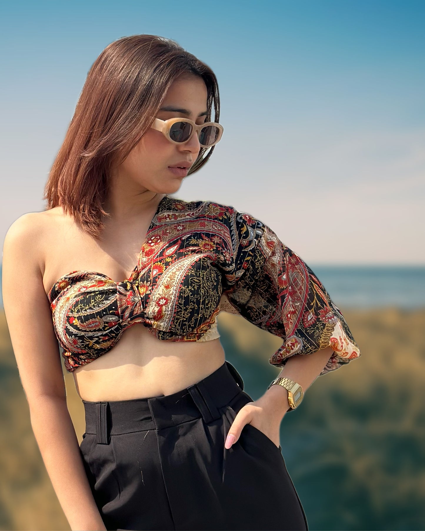 Bohemian Padded One Side Off Top