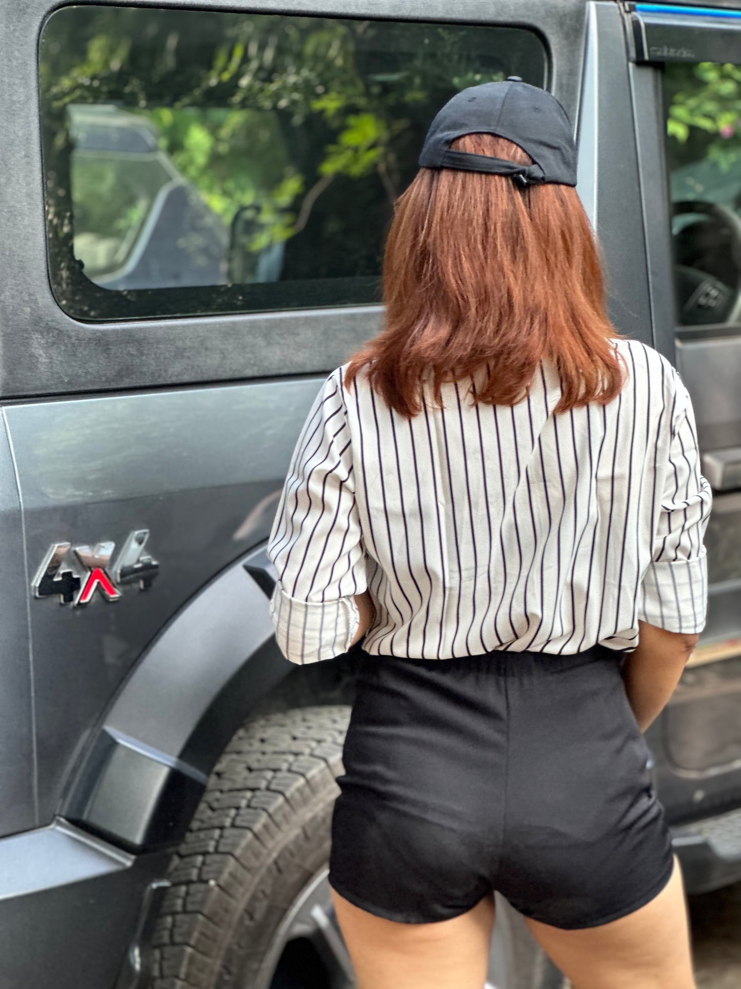 Combo Deal: Striped Shirt With Black Skorts