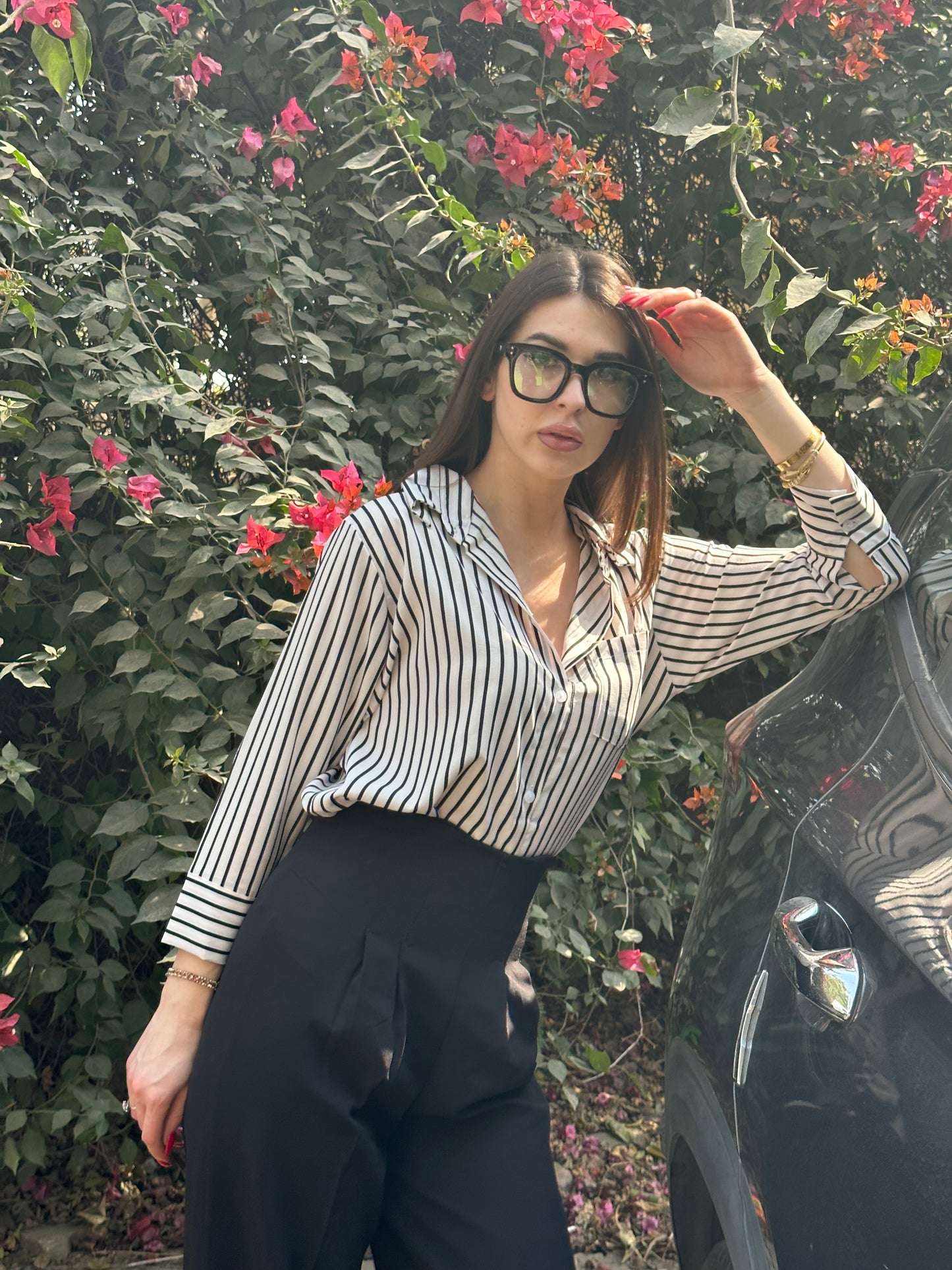 Striped Button Down Corporate Shirt