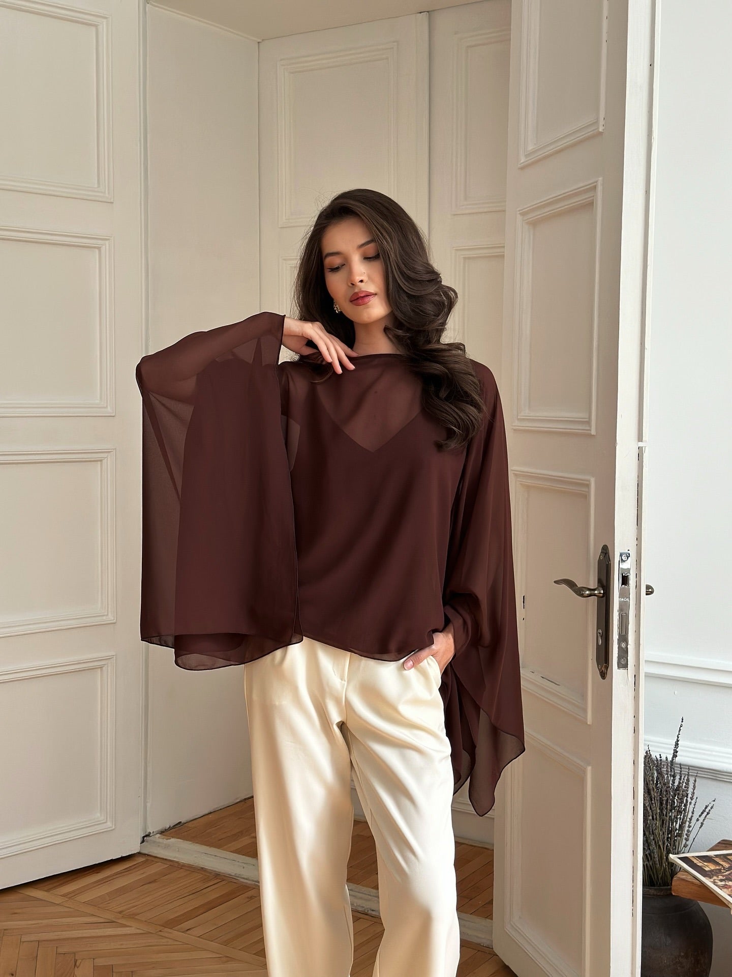 Georgette Cape Top