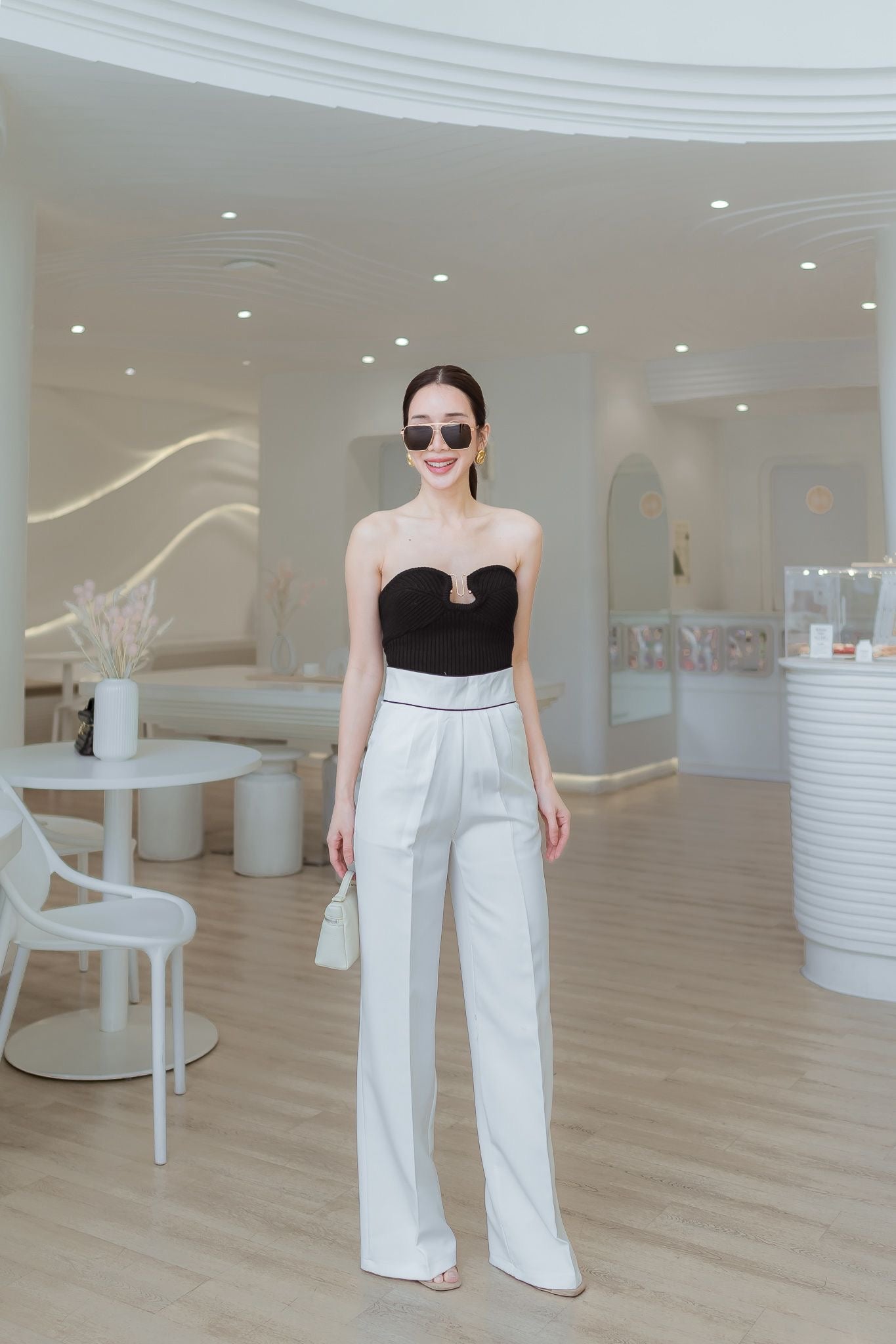 Empire Waist Wide Leg Pants