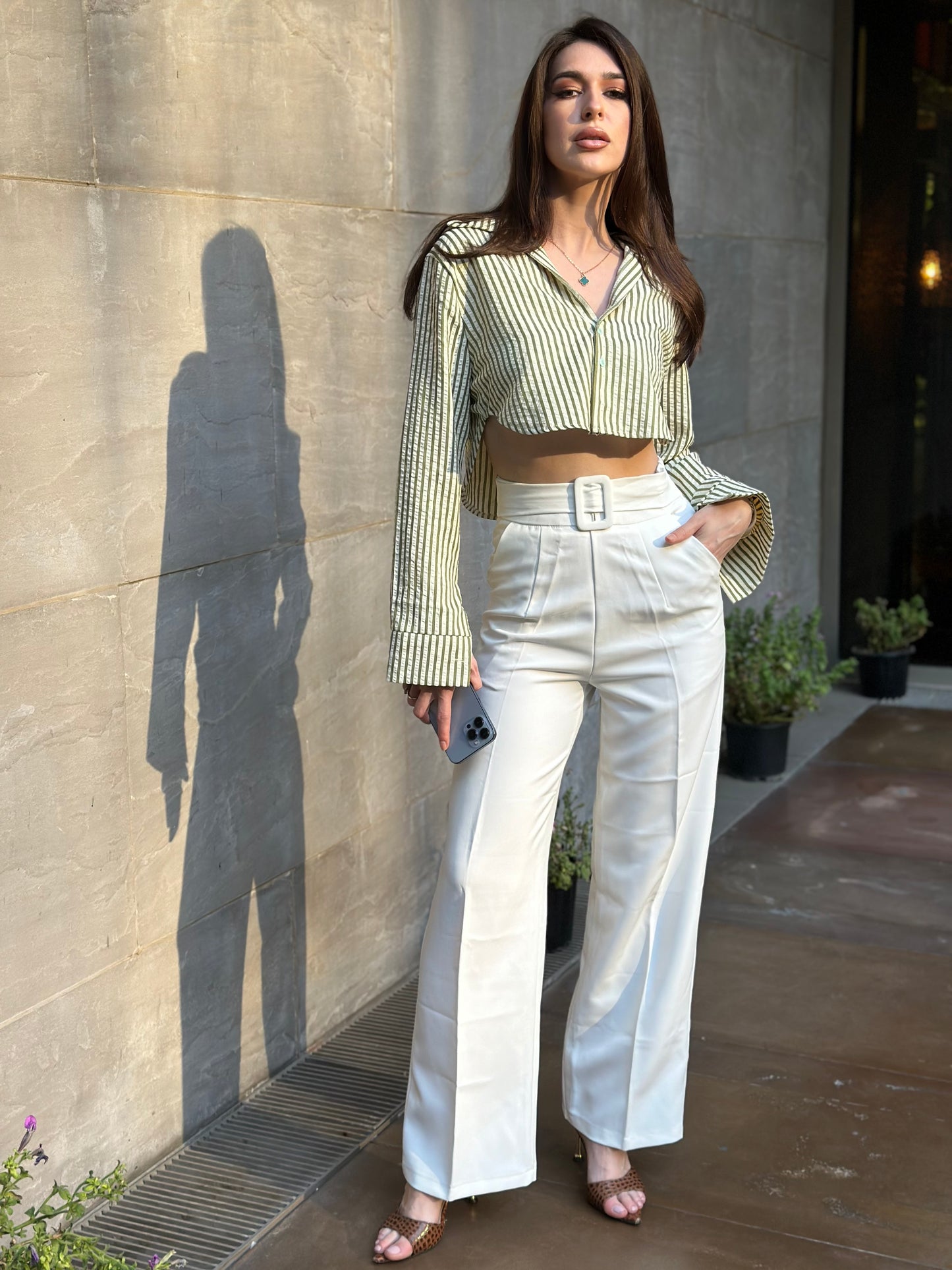 Striped Crop Shirt