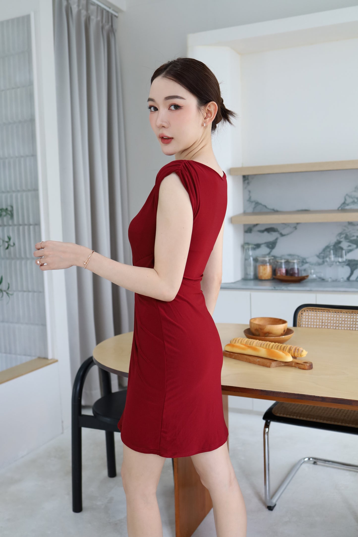 Body-Fit Mini Side Slit Dress
