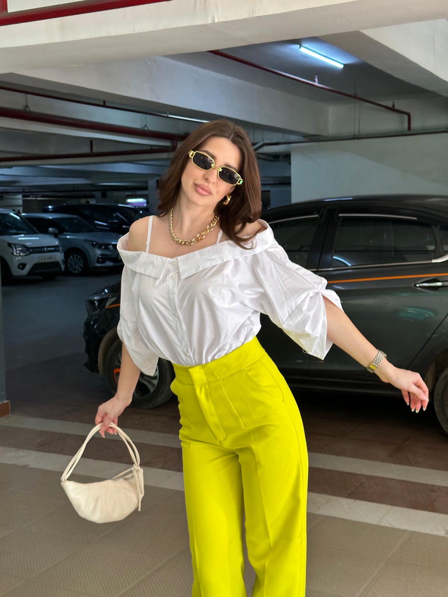 Off-Shoulder White Shirt