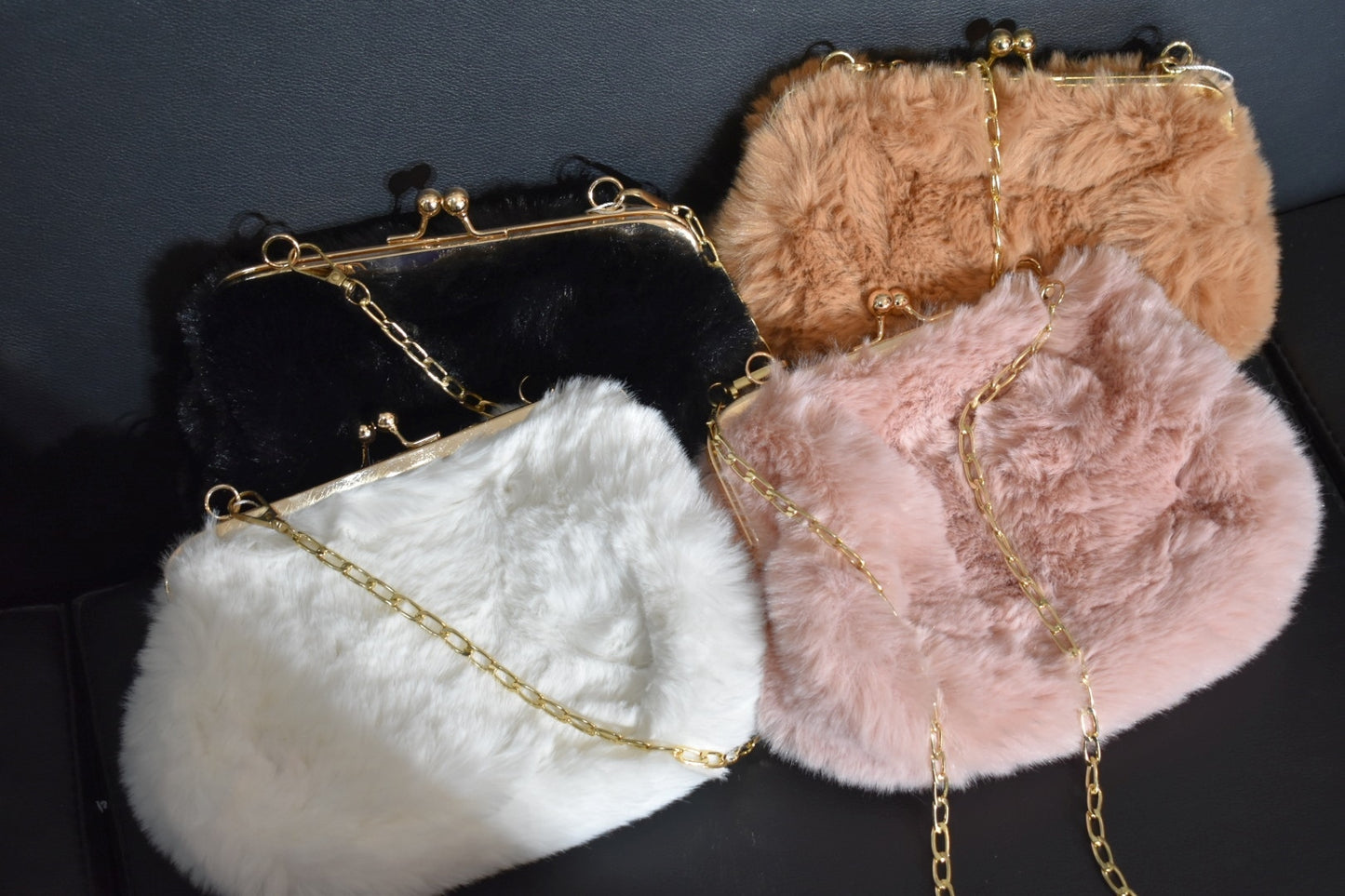 Kiss Lock Fluffy Crossbody Bag