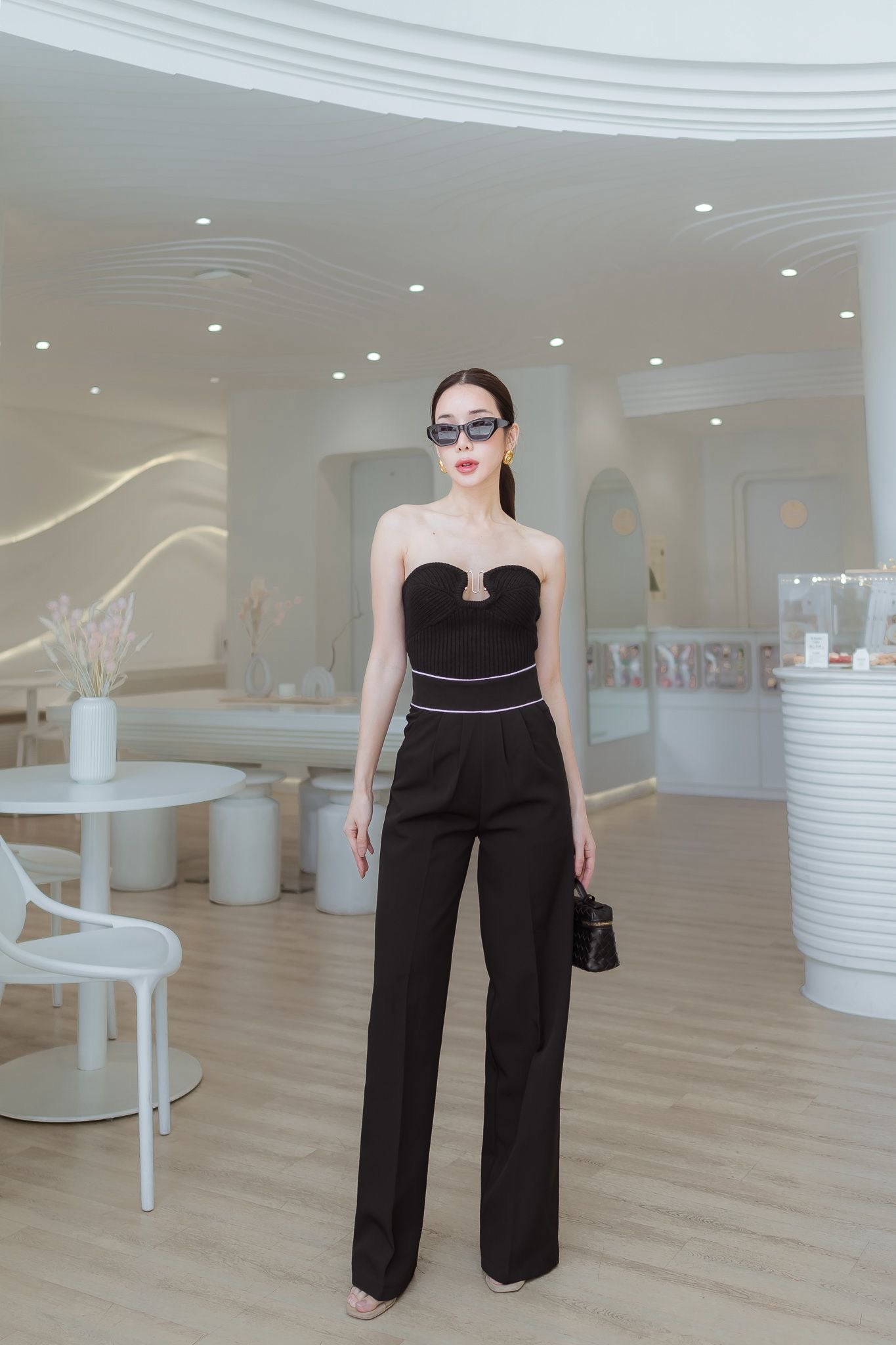 Empire Waist Wide Leg Pants