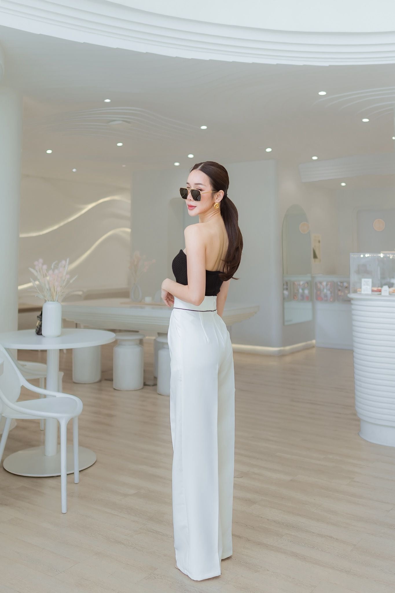 Empire Waist Wide Leg Pants
