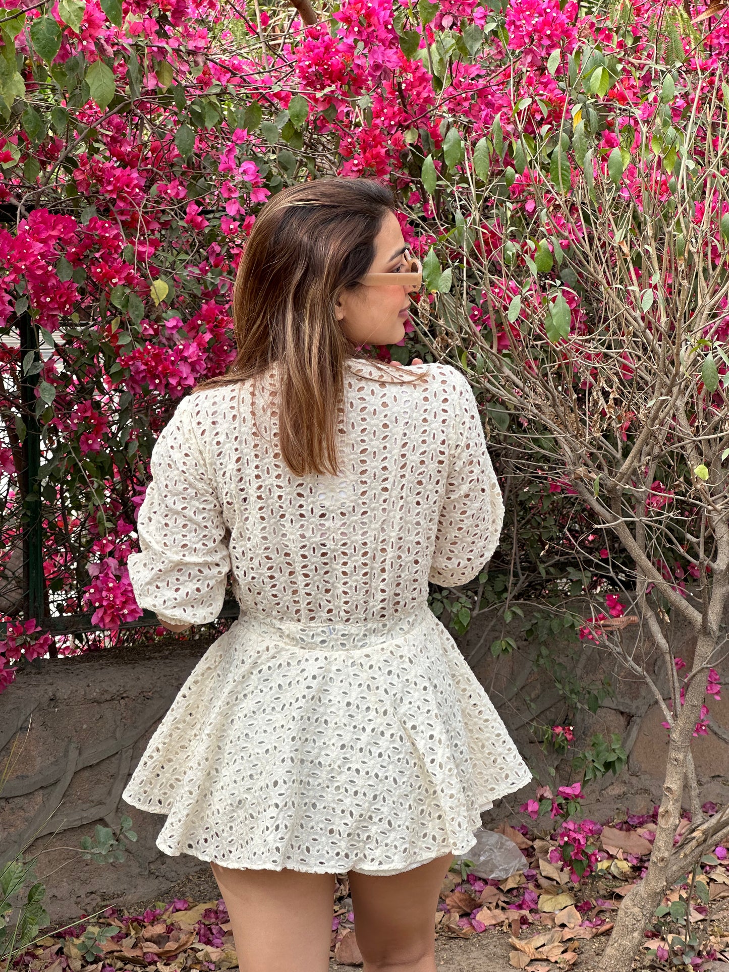 Eyelet Cotton Romper Dress