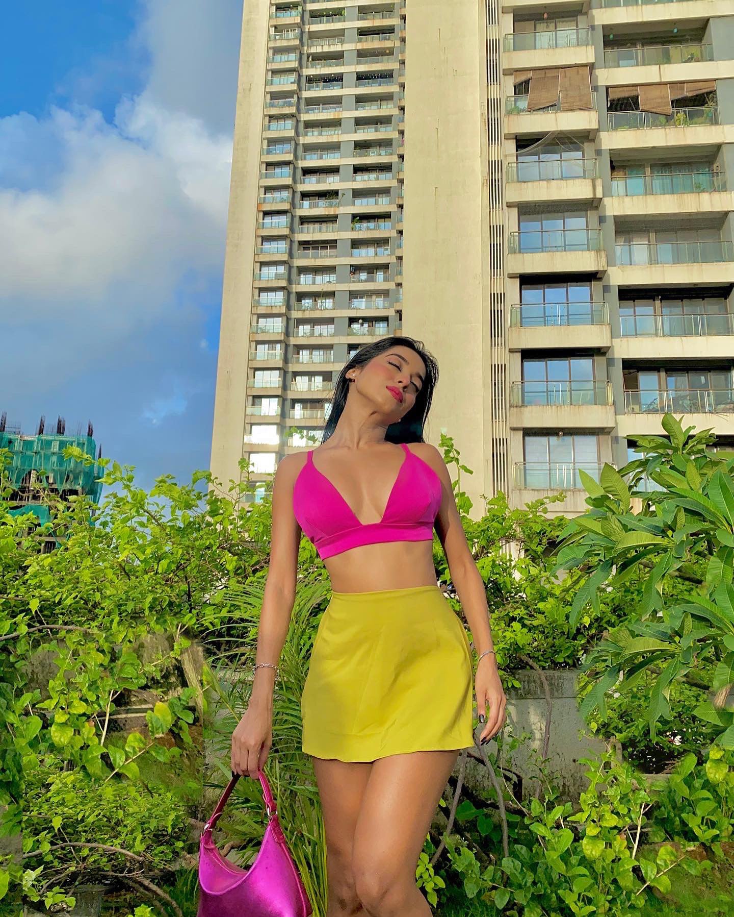 High Waist Mini Skirt With Attached Shorts