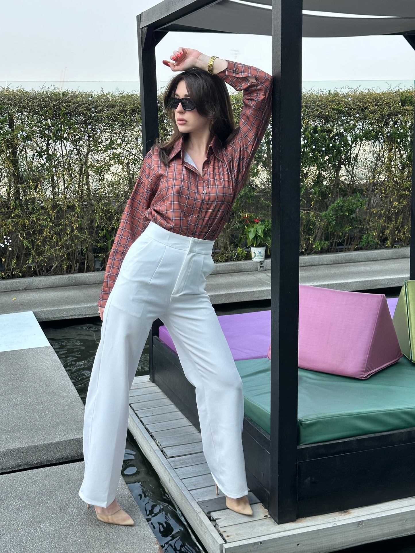 Plaid Brown Formal Shirt