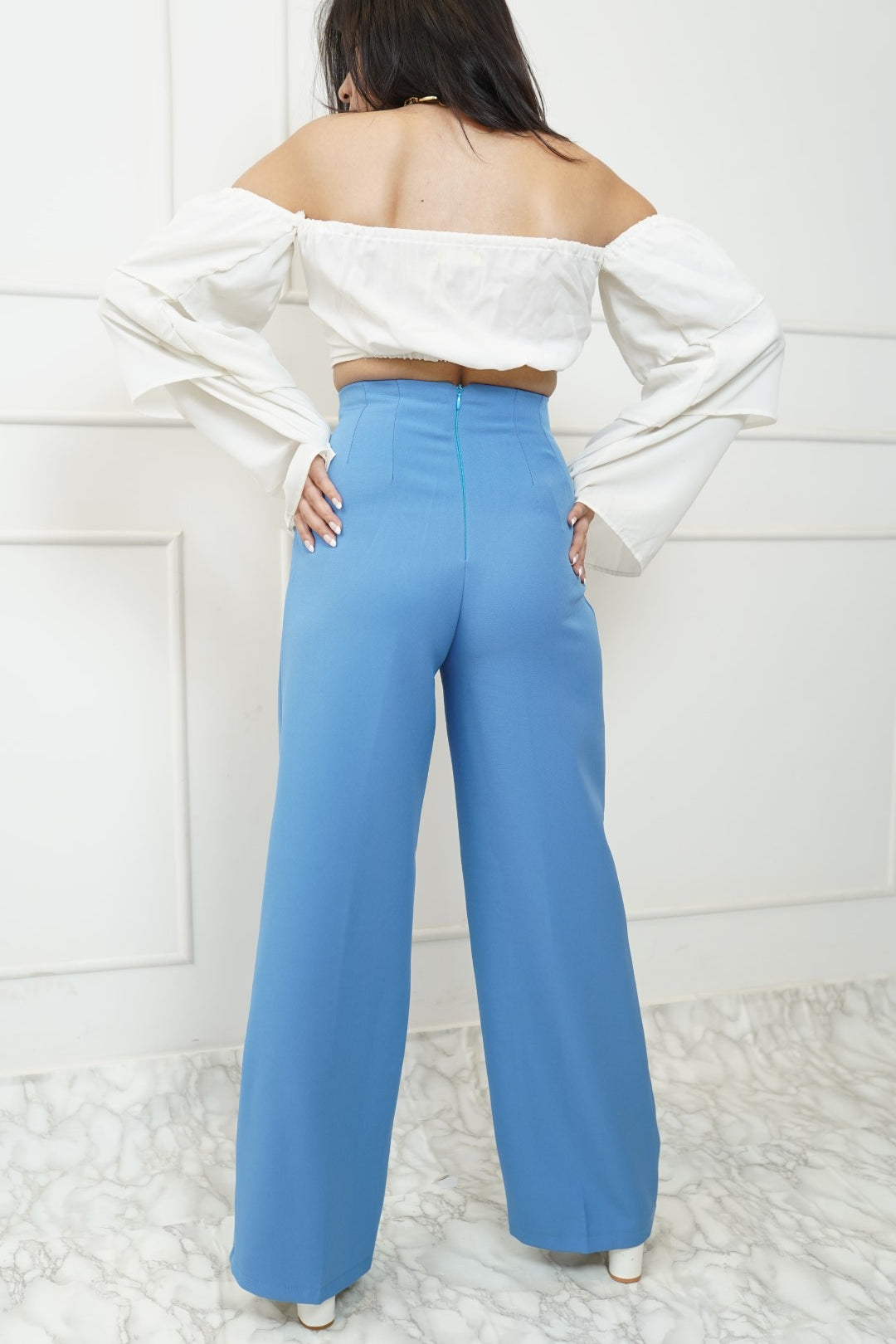 High Corset Waist Wide Leg Pants