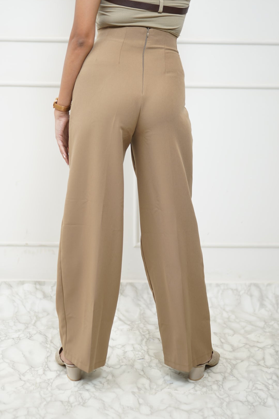 High Corset Waist Wide Leg Pants