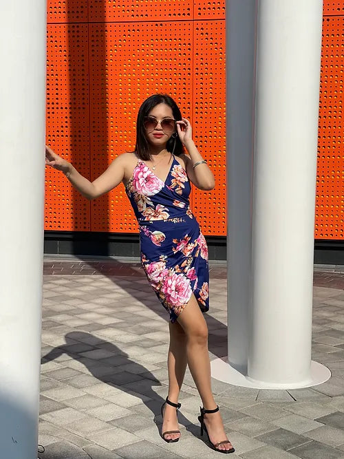 Floral BodyHug Gather Cami Dress