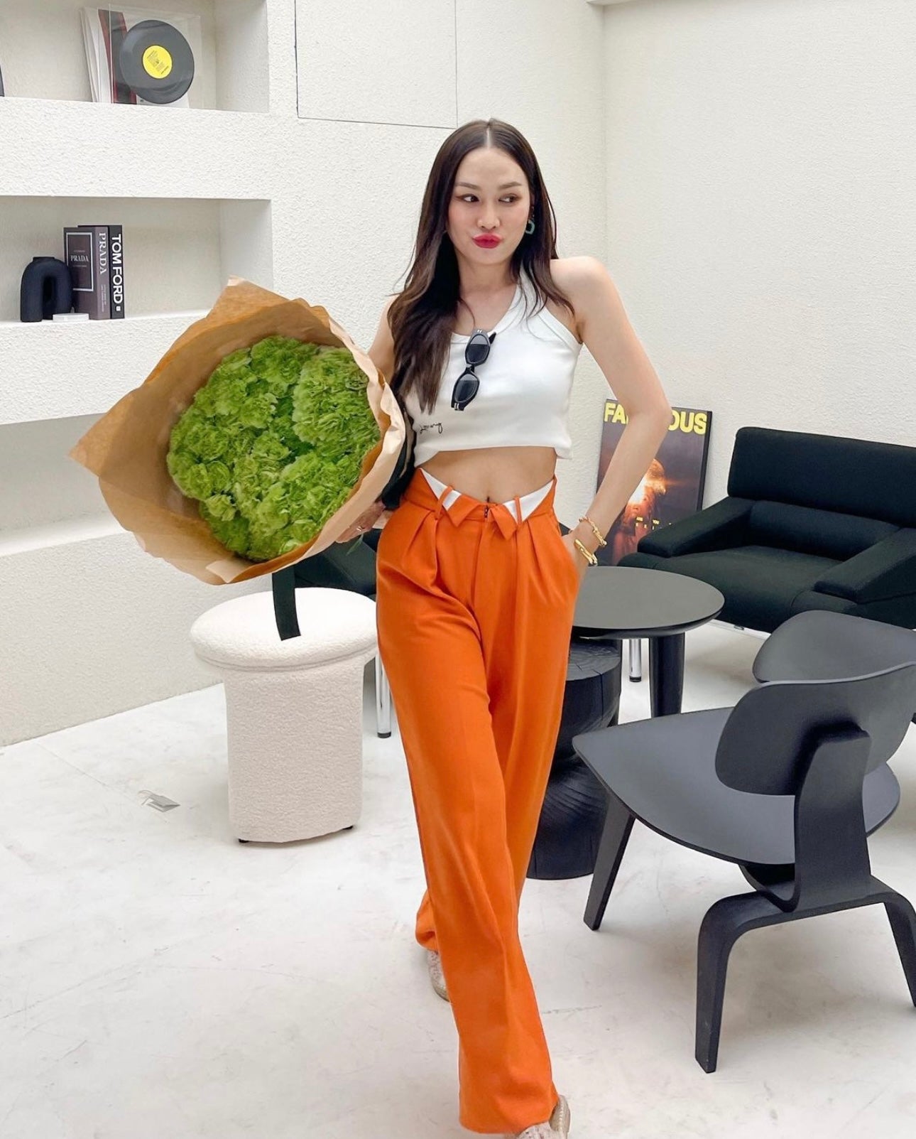 Wide Leg Folded Waist Pants