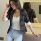 Plaid Blazer With Tank Vest
