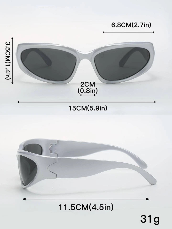 Y2K Silver Wrap Sunglasses