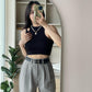Double Belted Petite Trousers