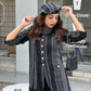 European Winter Coat With Muffler & Beret