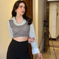 Clerical Cropped Shirt & Sweater Set