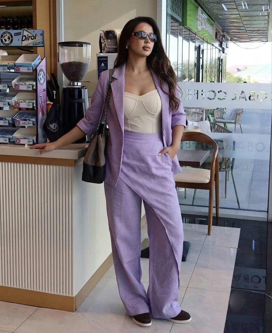 Layered Lilac Pant Suit Set
