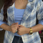 Plaid Blazer With Tank Vest