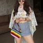 Floral Asymmetrical Cape Top With Bralette