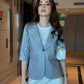 Light Grey 3/4th Sleeve Blazer