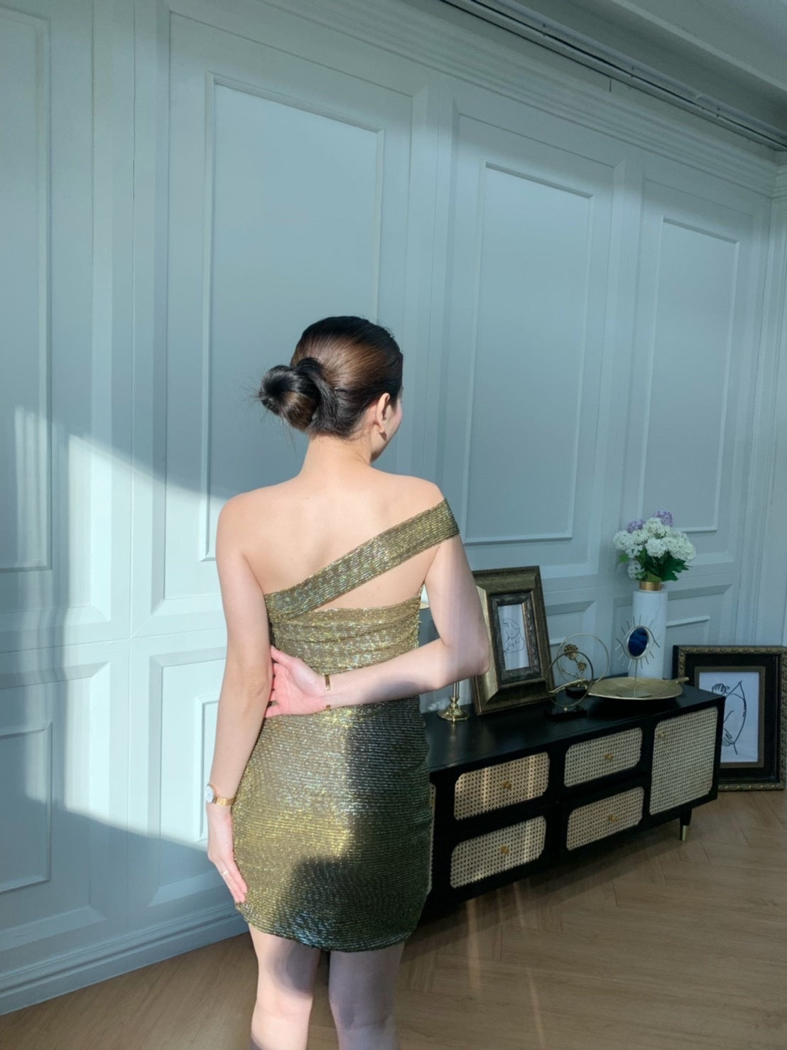Shimmer Padded Fitted Tube Dress
