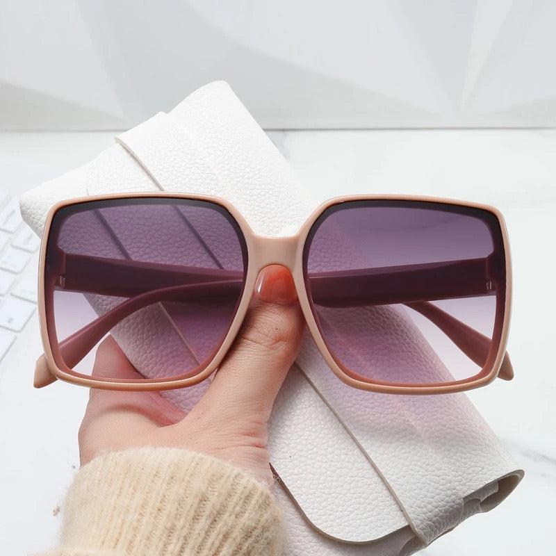 Oversized Peach Frame Tinted Sunglasses