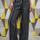 Cotton Striped Wide Leg Pants