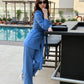 Aristocratic Blue Blazer Set