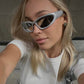 Y2K Silver Wrap Sunglasses
