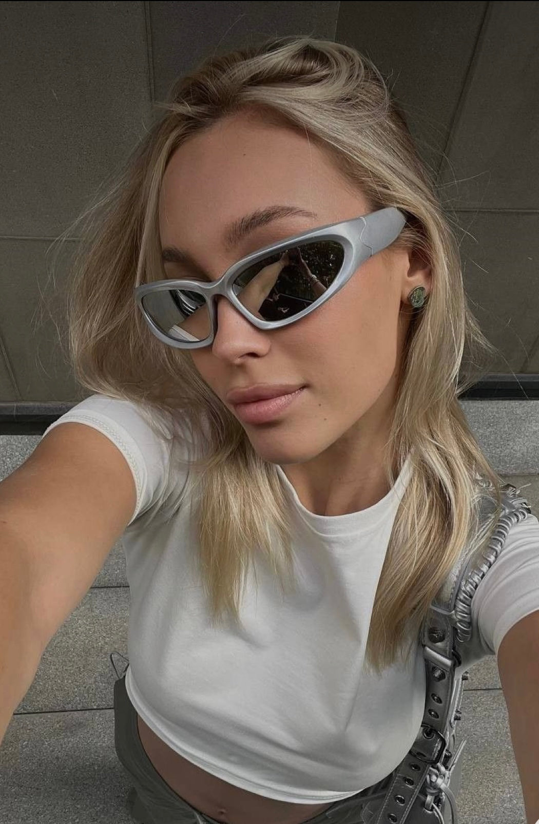 Y2K Silver Wrap Sunglasses