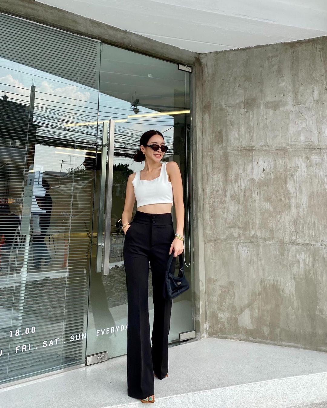 Double Button High Waist Pants