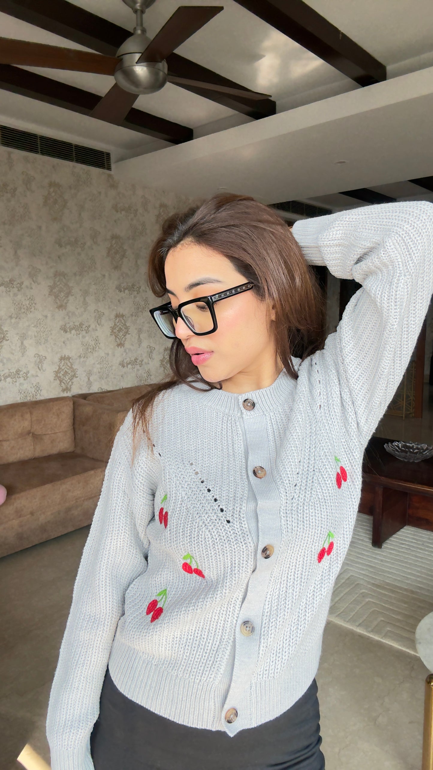 Cardigan With Long Black Skirt