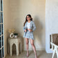 Pastel Cotton Blazer With Skorts