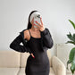 Fleece Long Dress With Crop Jacket